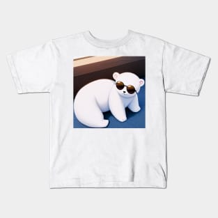 Cool Kid Polar Bear Wearing Sunglasses Kids T-Shirt